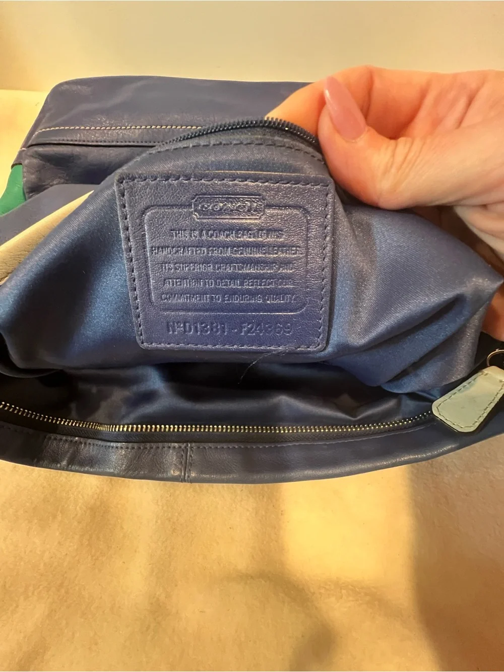 Coach Carrie Color block Leather Shoulder Bag with Matching Crossbody Wallet Set